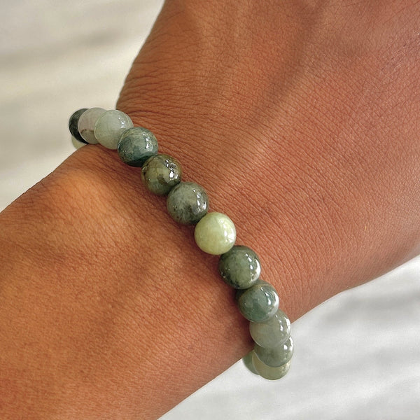 Jade Crystal Bracelet - Dark Green