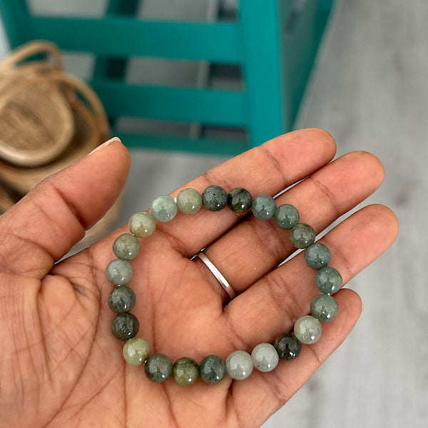 Jade Crystal Bracelet - Dark Green