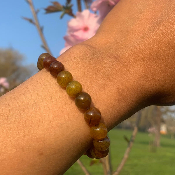 Dragon Scale Agate Crystal Bracelet