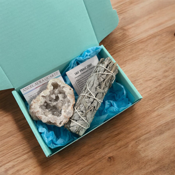 Sage & Angel Aura Geode - Joy Gift Box