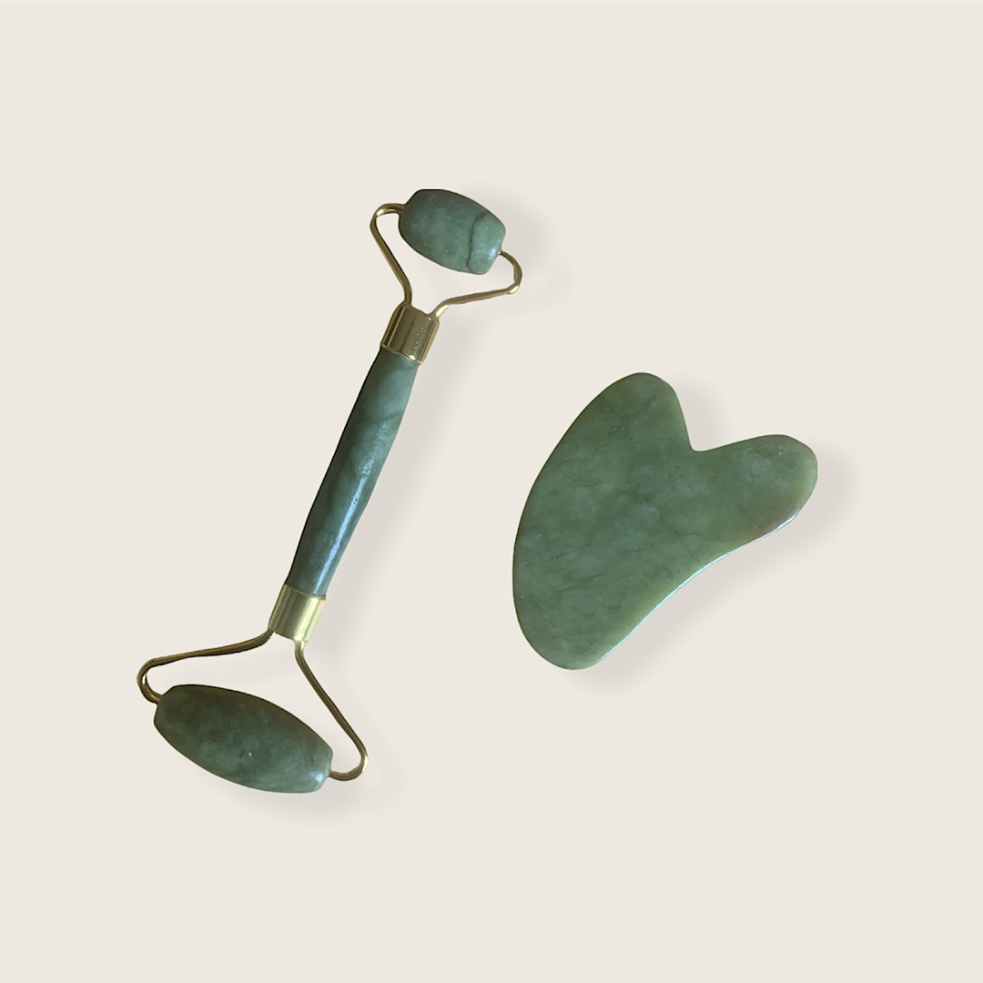 Jade Gua Sha & Face Roller Set