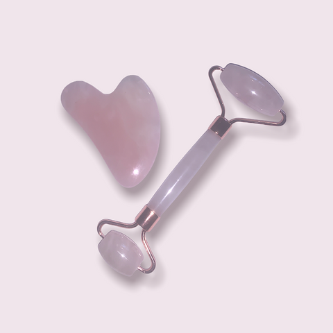 Rose Quartz Gua Sha & Face Roller Set