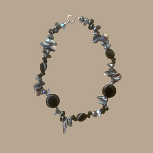 Black Onyx & Abalone Shell Necklace